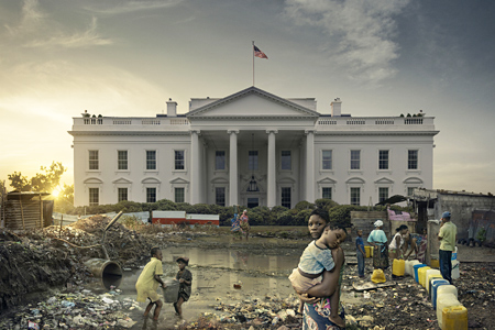 White House in center of slum - WaterAid photo